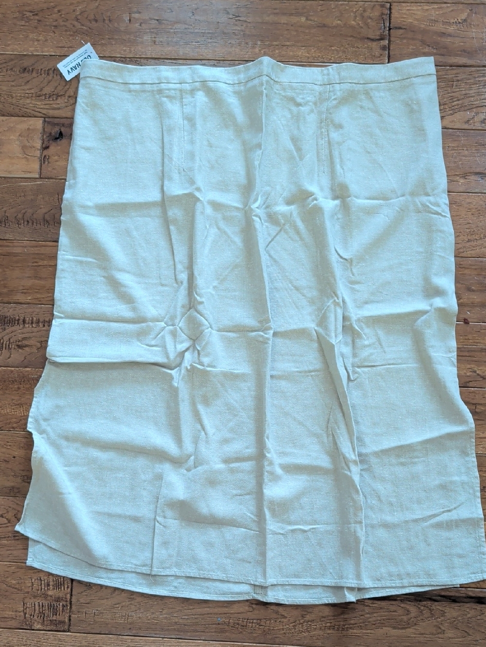 Old Navy Linen Midi Beige Elastic Waist Linen-Blend Skirt